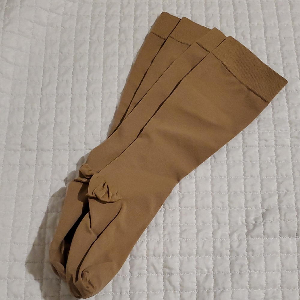 Sale 2 Pair JOBST Relief 15-20mmHg Compression Stockings Knee High Large Beige